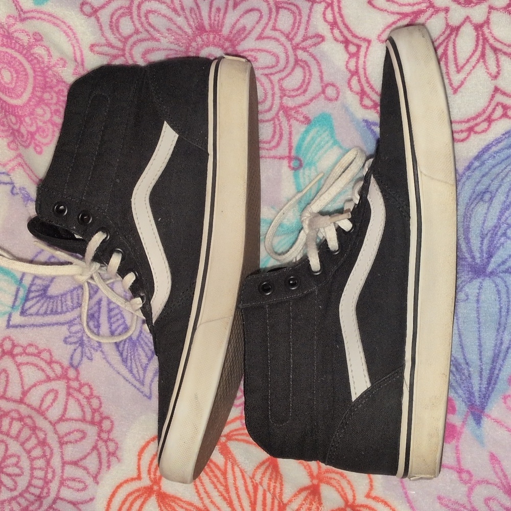 Vans Ladies Black and White High-Tops Womens Size 8.5 - Picture 4 of 10